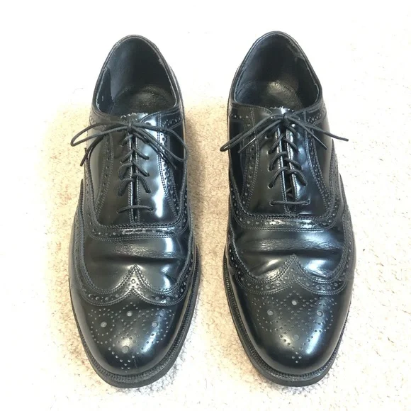 Vintage Florsheim Wing Tie Oxfords Shoes Black 8.5 Vintage Florsheim Wing Tie Oxfords Shoes Black 8.5 | eBay main image 2